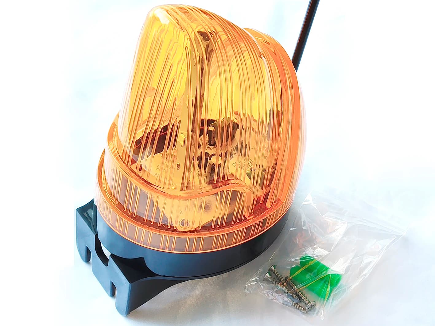 Luce LED di Segnalazione Lampeggiante di Sicurezza DC/AC 12V-220V, Lampada di Allarme Arancione per Cancelli Automatici