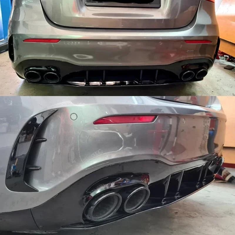 Auto Rear bumper Lip Diffuser For Mercedes Benz W177 AMG Line 2019-2020 Class A45 A180 A200 A220 A250 with Silencer Shoe
