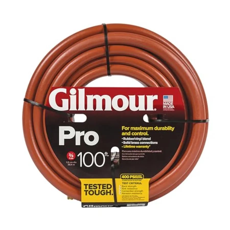 Pro Commercial 3/4 x Heavy Duty Water Hose Durable and Kink Resistant Garden Hose for Outdoor Use Black