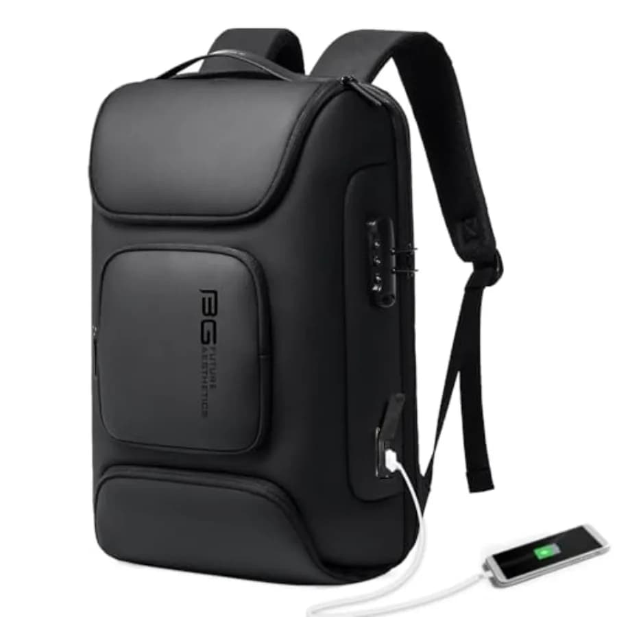 Zaino Business, Zaino per Laptop con Porta USB, Zaini Business Sottili Adatti per 15.6 Pollici, Zaino da Viaggio per Uomo
