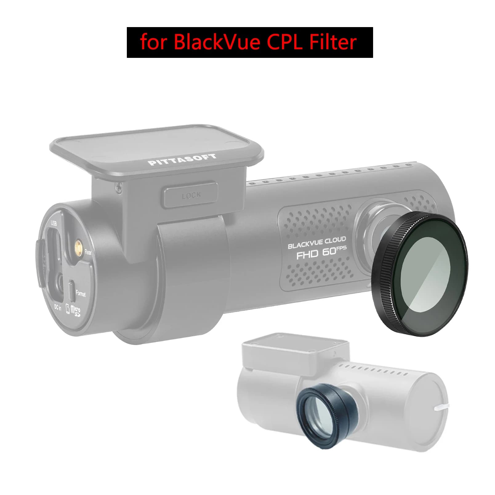 Per il filtro BLACKVUE CPL Riduce l'abbagliamento Riflette le fotocamere anteriori DR970X, DR770X (DR900X, DR750X, DR900S, DR750S, DR650S, DR650GW)