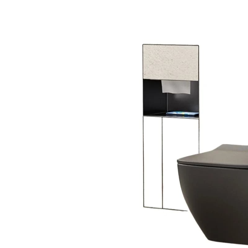 Bathroom Storage Solution 304 Stainless Steel Recessed Wall Niche Hidden Trash Bin Toilet Brush Holder Built In Tissue Paper