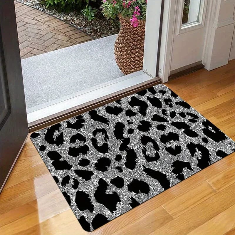 1 tappetino antiscivolo con stampa leopardata alla moda e di tendenza, adatto per l'ingresso della tua casa. Tappetino con motivo stampato per Decora Indoor
