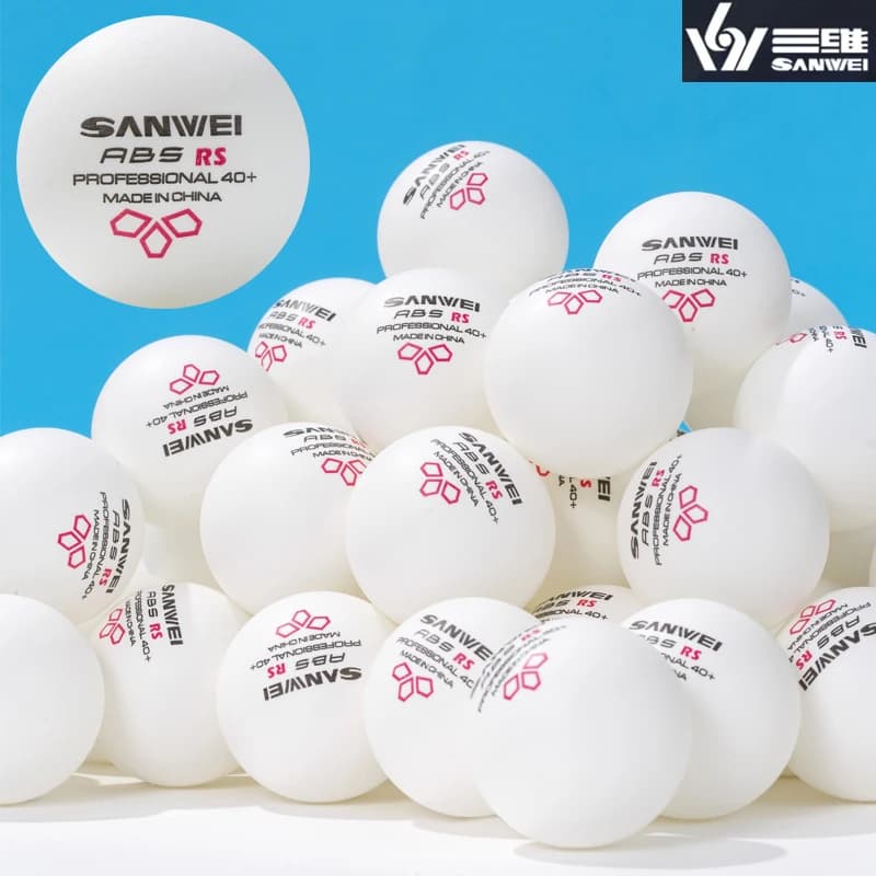 SANWEI RS40 + Palline da ping pong a 3 stelle cucite in ABS Nuovo materiale Palline da ping pong durevoli ad alto rimbalzo per l'allenamento 50/100/200 pezzi