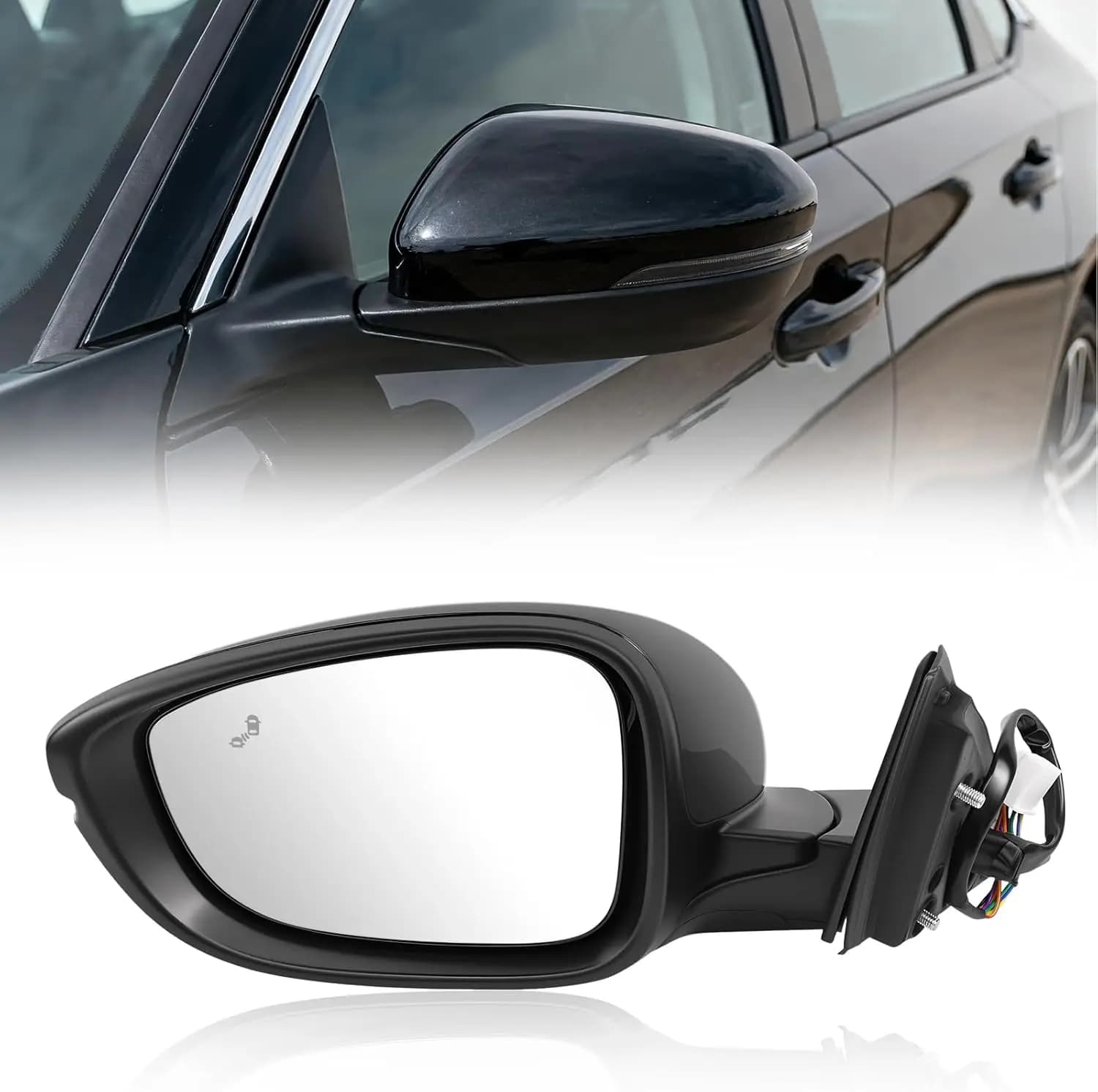 Specchietto retrovisore sinistro per Honda Accord 2018-2022 2019, 8 pin, con rilevamento punto cieco, indicatore di direzione e ripiegamento manuale HO1320330