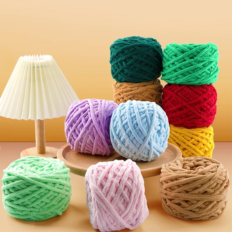 100 g/palla ciniglia filato per maglieria morbido ghiaccio striscia linea filato di cotone filo di lana fai da te per maglieria a mano sciarpa di lana spessa all'ingrosso