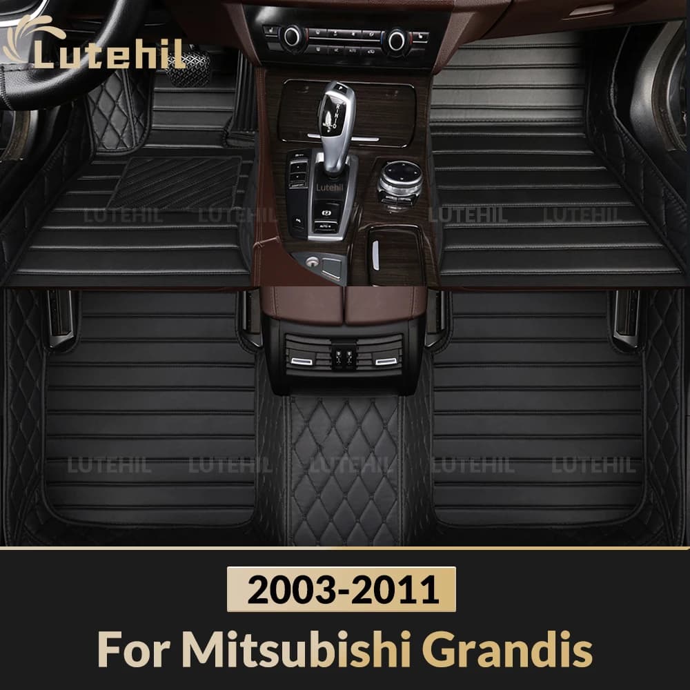 Tappetini per Auto Mitsubishi Grandis 6/7 Posti 2003-2011, Copertura in Moquette per Tutte le Stagioni, Protezione Interna, Accessori
