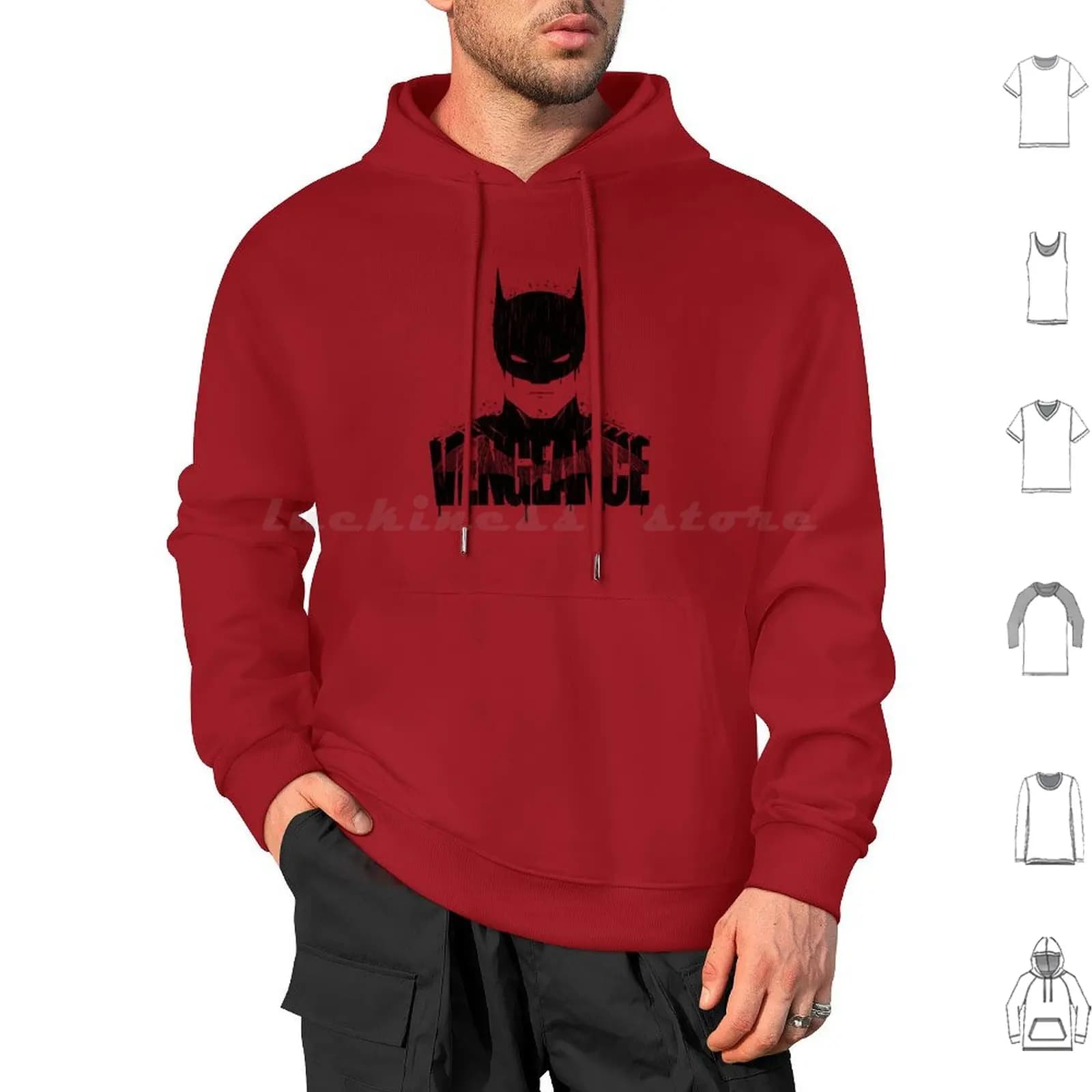 Felpe con cappuccio Dark Vengeance Manica lunga Getsousa Comics Film Supereroi Videogiochi Silhouette scura Cultura pop Freak Geek