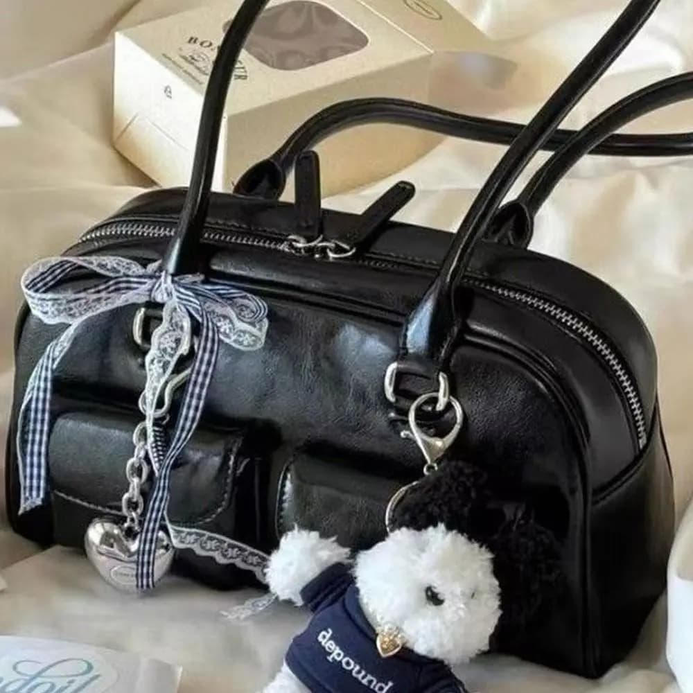 Borsa da donna 2025 Nuova borsa da pendolare a tracolla con doppia maniglia Borsa versatile con chiusura a cerniera in pelle PU