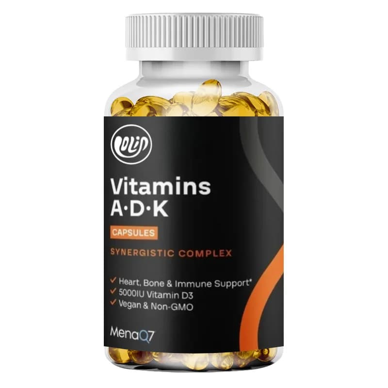 Highly absorbent ADK vitamin supplement capsules for immune support - Vitamin ADK, containing 5000U D3 non GMO and gluten-free