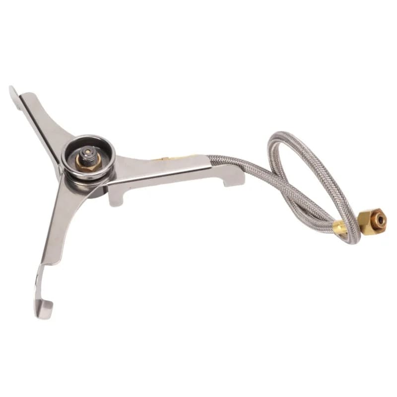 Outdoor gas cooker connector with tripod, folding, heat-resistant, portable, long tank converter for outdoor camping