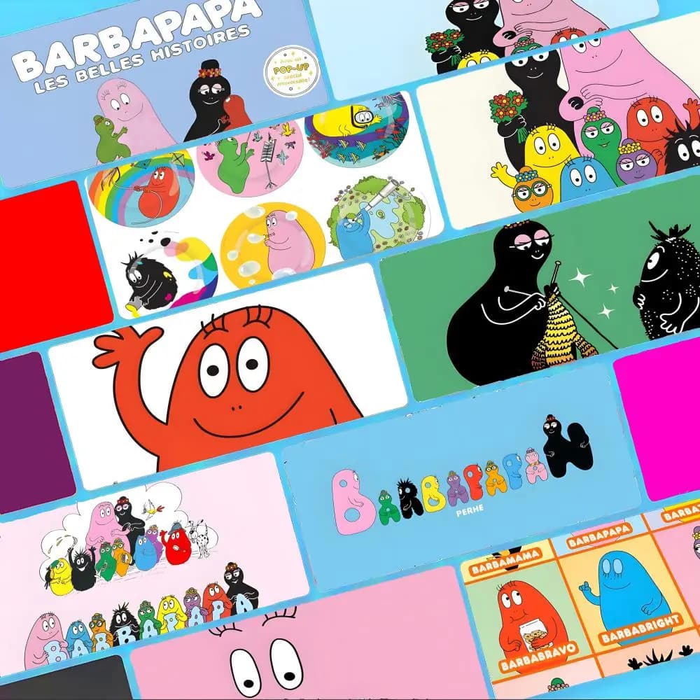 Lovely Barbapapa-s Mouse Pad Non-Slip Large Desk Mat Thick Stitched Edge Gaming Mousepad