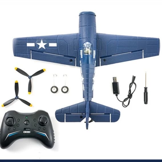Aereo RC Fx9503 F6f Hellcat Fighter a 4 canali con motore brushless, ala fissa in EPP, acrobazie a 360°, giocattolo per bambini e appassionati di modellismo.