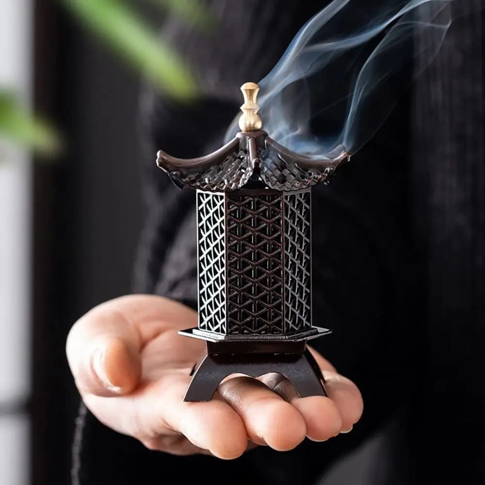 Nuovo bruciatore di incenso in stile cinese in lega di zinco verticale per interni Aromaterapia Buon simbolismo Accessori Regali per bruciare l'incenso