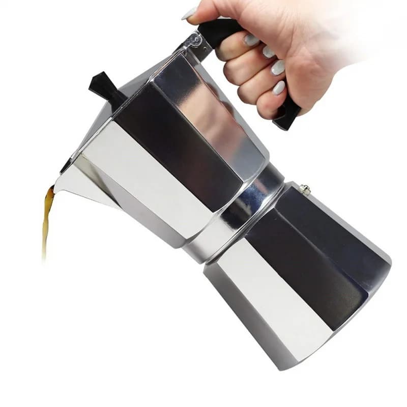 Caffettiera in alluminio moka caffettiera moka caffettiera ottagonale in alluminio