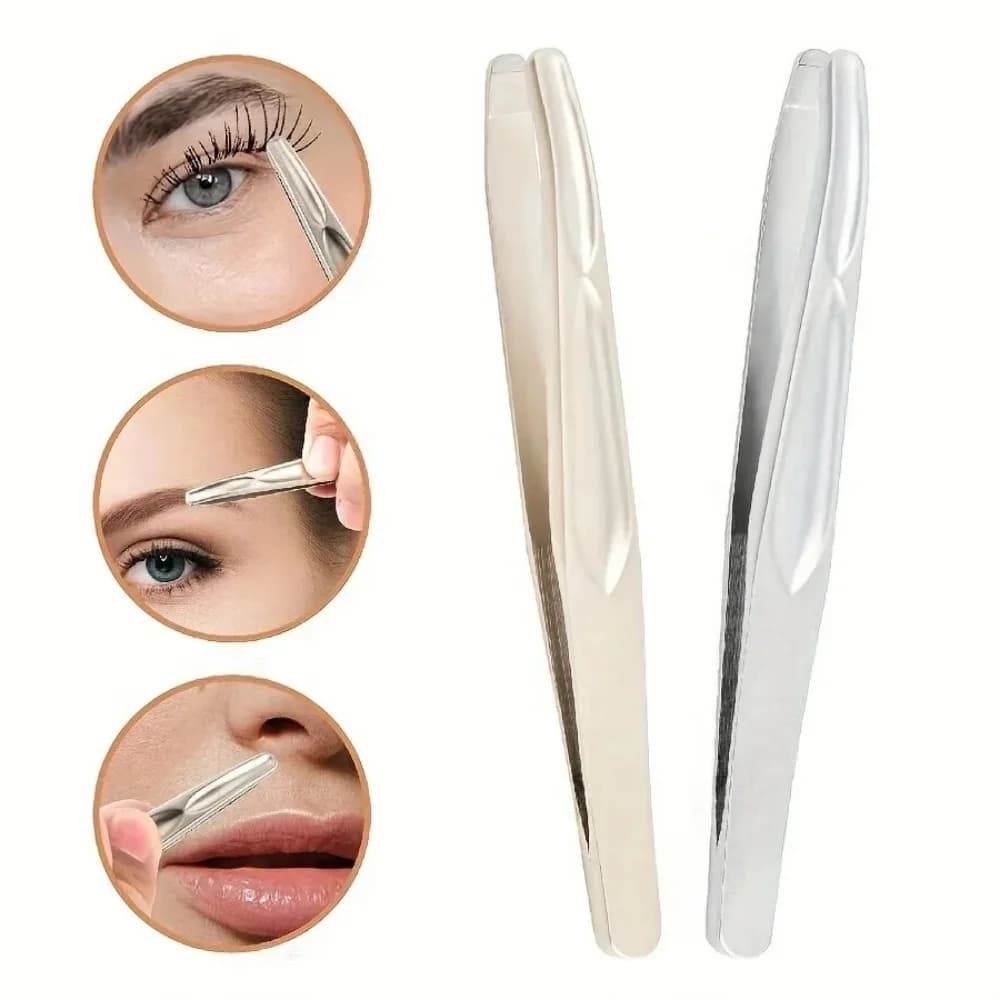 Stainless Round Head Tweezers Eyebrow Tweezers, Facial Hair Remover, Precision Short Hair Gripping, Eyebrow Beard Clip Accessory