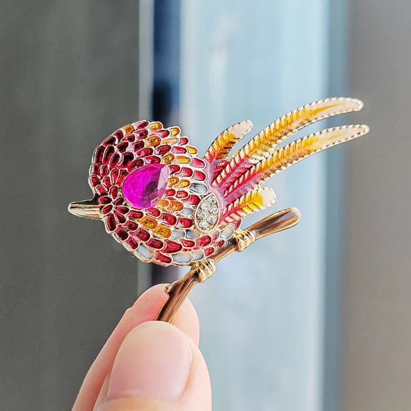 Nuovo simpatico spilla per uccelli, piccola spilla per animali con strass, giacca maglione, fiore sul petto accessorio