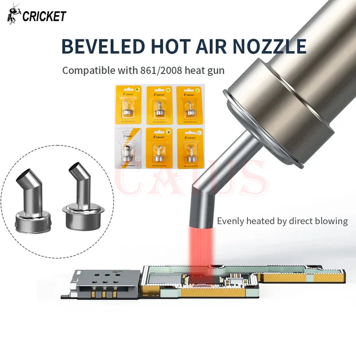 Ugello ad aria calda ad angolo di CRICKET compatibile con pistola termica serie Quick 861 2008 850 4 5 6 8 10 12 Mm ugello di soffiaggio diretto anche riscaldamento