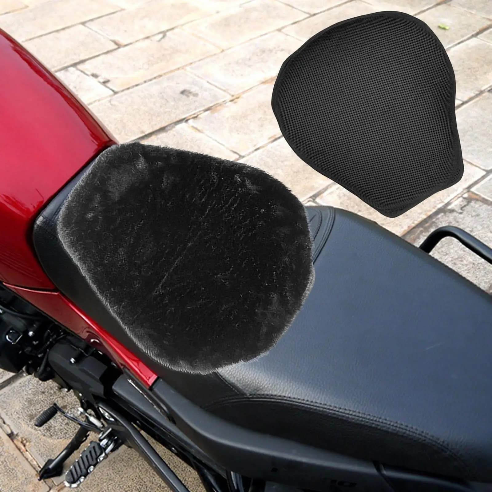 Comfortable Universal Motorcycle Seat Cover Shock Absorbing Scratchproof Mat Protector for Cafe Racer Sports Bike Bench