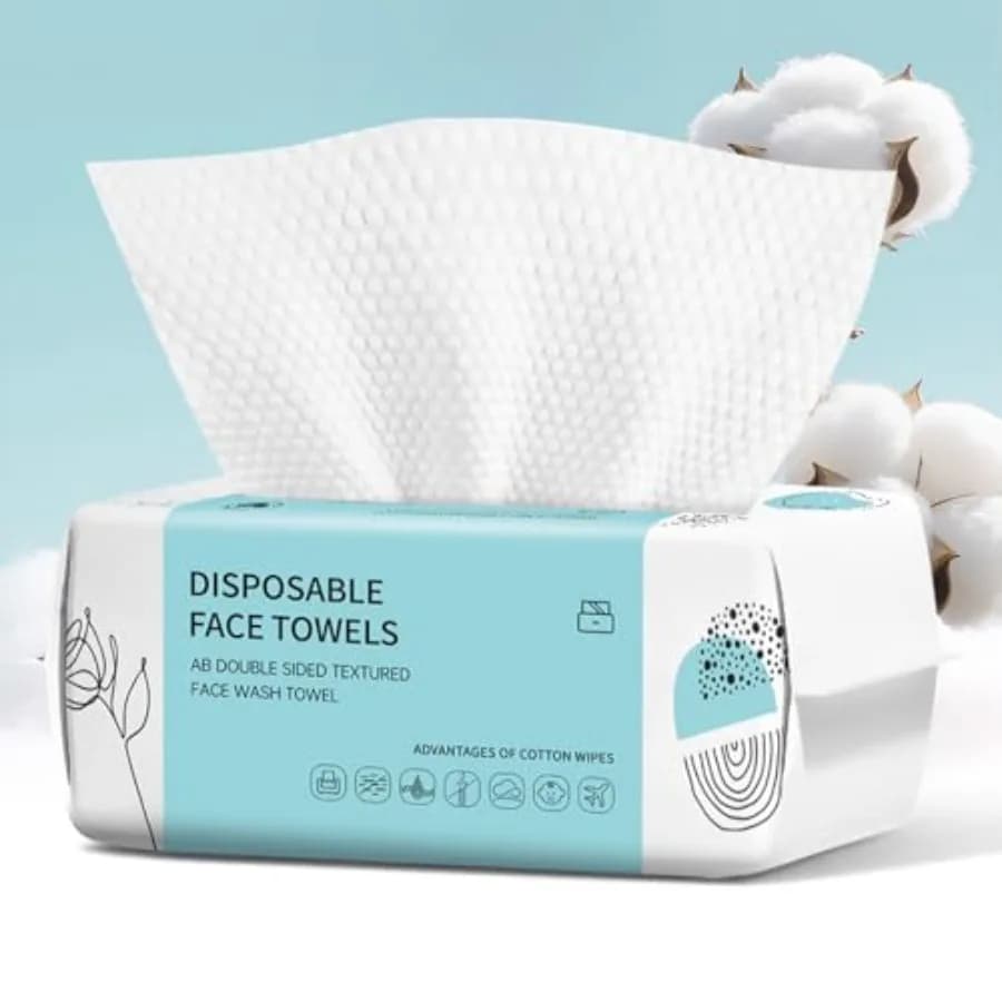 Face Towels, Disposable Face Towel, Makeup Remover Dry Wipes, Soft Cotton Dry Wipes Facial Cloths Towelettes for Washing and Dr