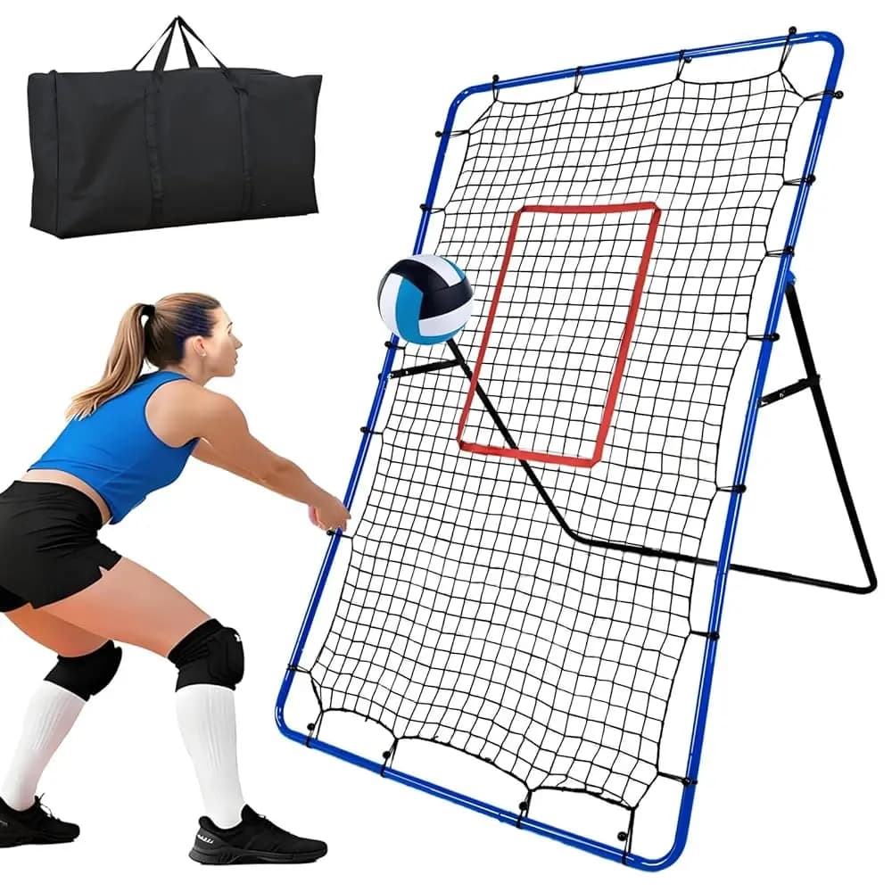Rete di Rimbalzo per Pallavolo, 7x4FT, con 5 Angoli Regolabili, Attrezzatura per Allenamento di Bumping