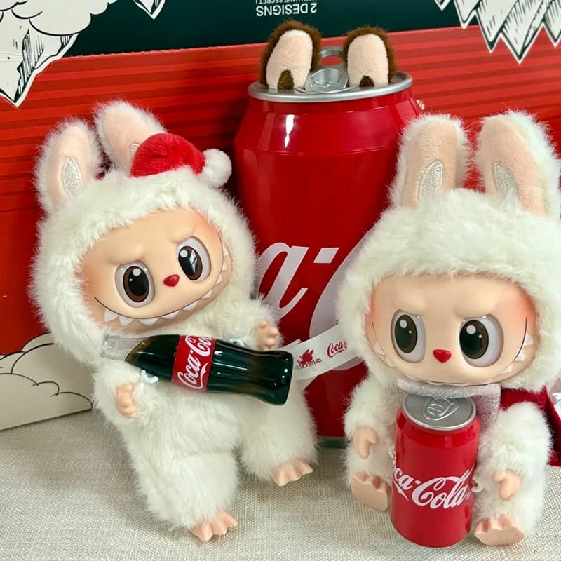 Genuino POPMART labubu THE MONSTERS Cola Vinyl Series Blind Box Ciondolo in tessuto Regalo Anime Action Figure Sorpresa giocattoli di Natale