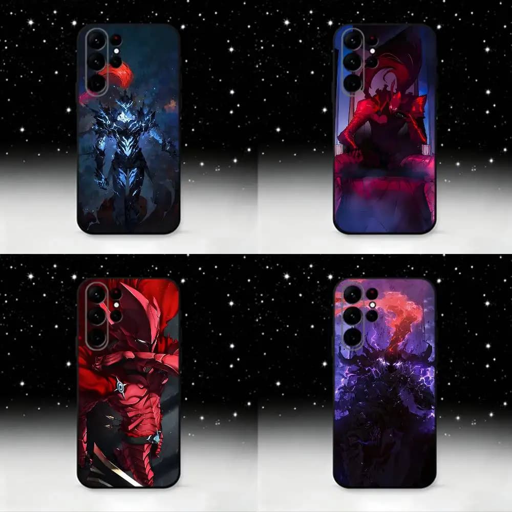 Anime Igris The Leveling Phone Case For Samsung S25,S24 Ultra,S20,S30 plus,S22 plus,S23,S30 Ultra 5G Silicone Black Shell
