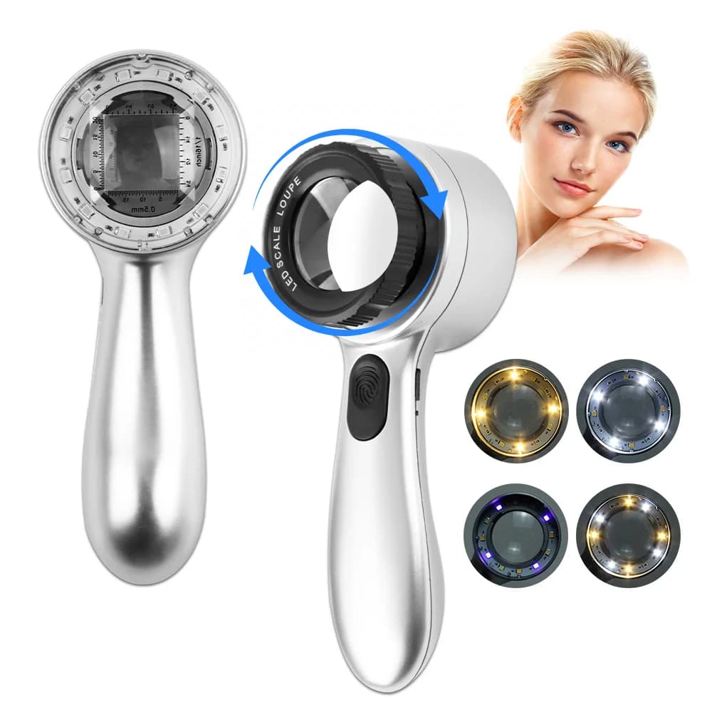 Dermatoscopio Wireless, Analizzatore di Pelle e Cuoio Capelluto, Analizzatore Facciale e Corporeo, Microscopio Elettronico per Bellezza e Salute Professionale