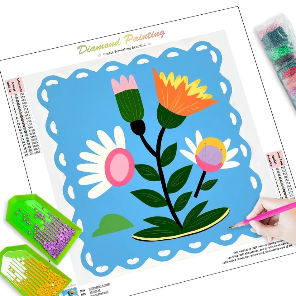 GATYZTORY Diamond Painting Storage Modern Diy Gift 5d Diamond Embroidery Simple floral pattern Home Decor Diy Making Kits Drill