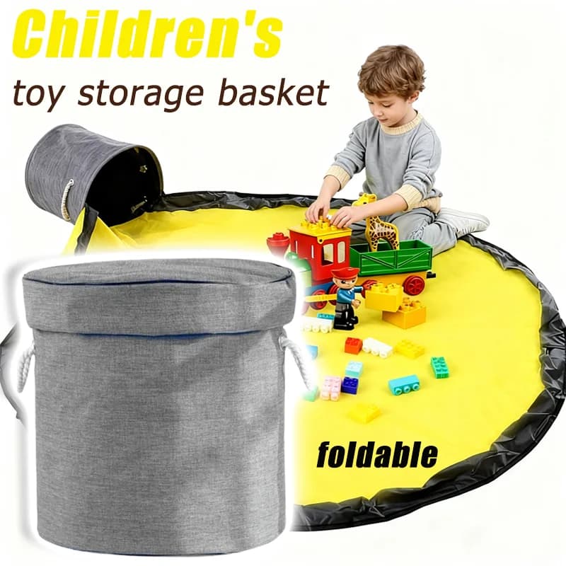 Cestino portaoggetti per giocattoli per bambini Borsa pieghevole per la biancheria per la casa Simpatico secchiello in cotone e lino Cestini organizer per vestiti con stampa di cartoni animati