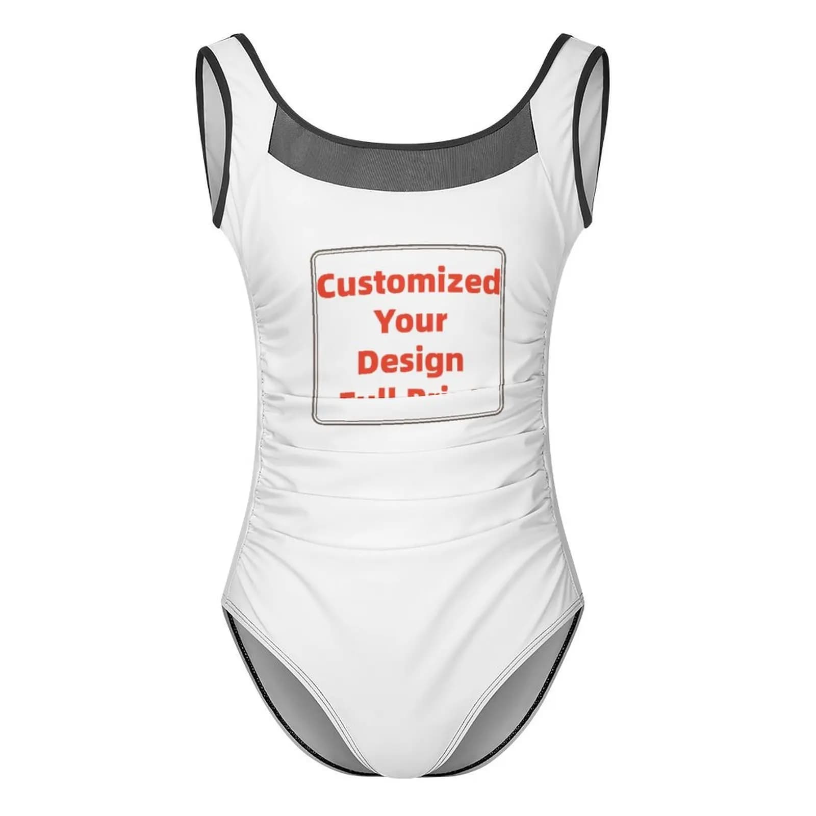Personalized One Piece Swimsuit Women Tummy Control Vintage Swimsuits Mesh Backless Swimwear