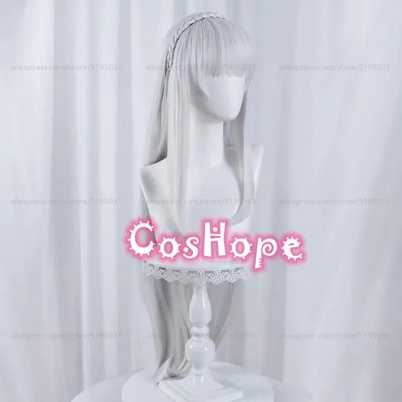 Emilia Lungo Rettilineo Argento Bianco Anime Parrucche Cosplay Parrucca Sintetica Resistente Al Calore Hallowk;3,c'5.b;8'