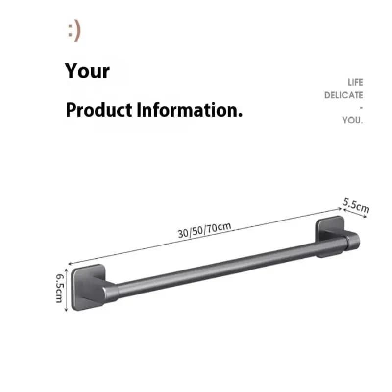 Bathroom Storage Rack Towel Rack Organizer Wall-Mounted Towel Shelf Two Layer Punch-Free Towels Holder Bar