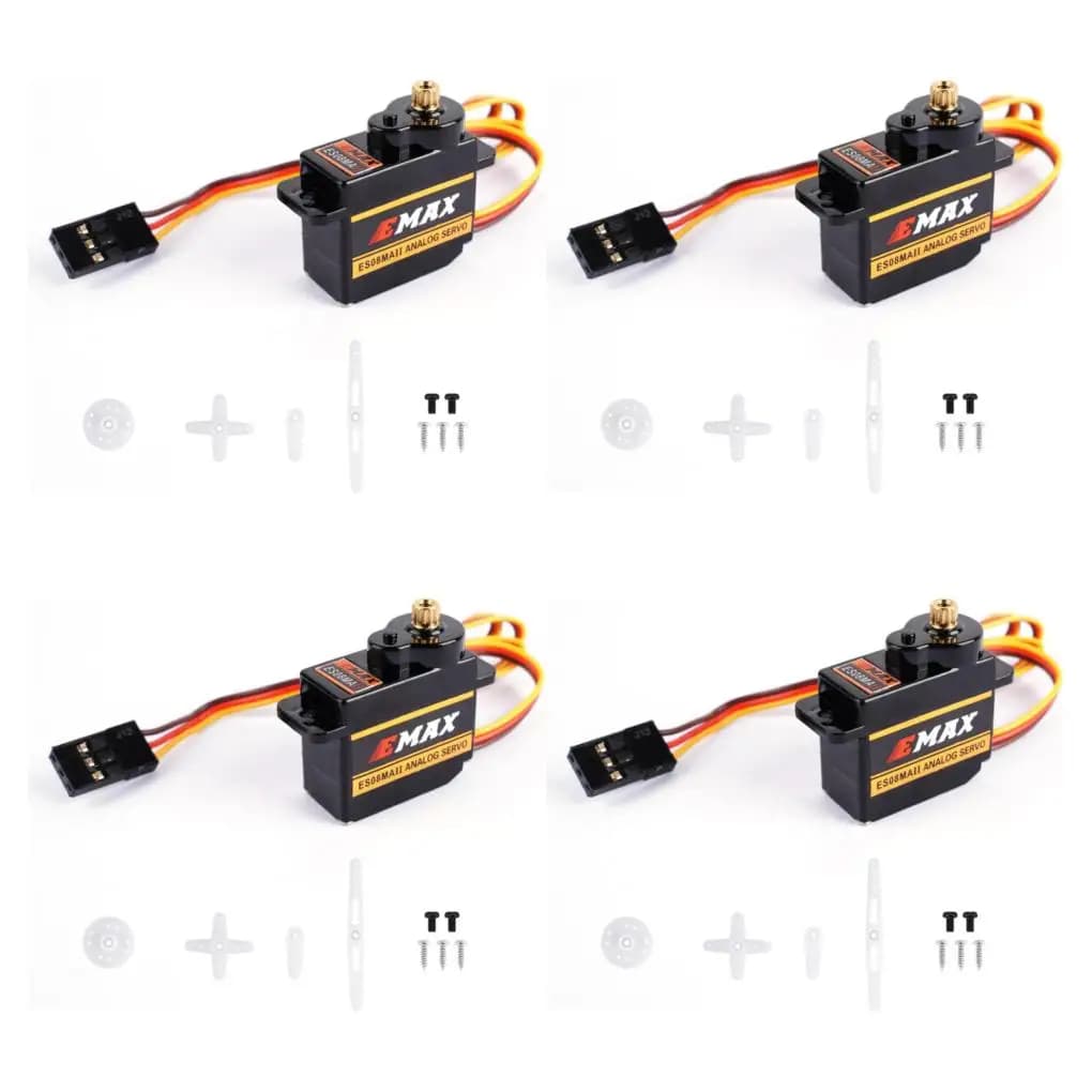 4 pz Metal Gear Servo EMAX EMX-SV-0275 ES08MA II 12g Mini Gear Servo Analogico per RC Robotica Aereo Ala Auto Veicolo di Controllo Radio