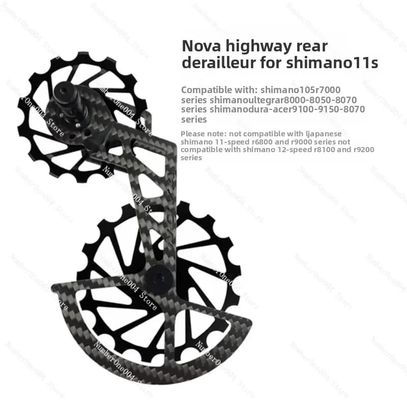Ruota Guida in Ceramica, Ruota Guida Posteriore in Fibra di Carbonio per Bicicletta da Strada