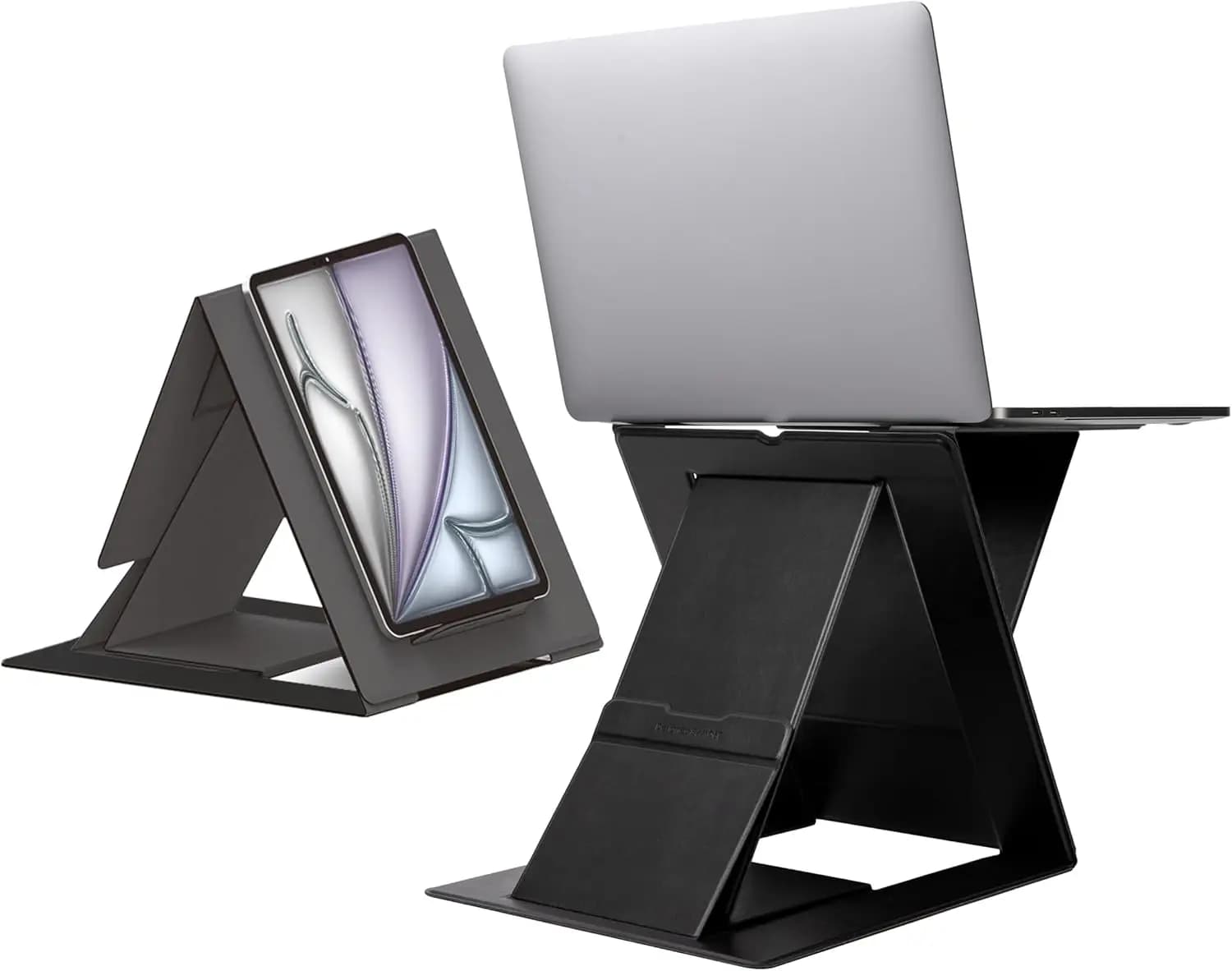 Supporto portatile pieghevole per laptop, scrivania ergonomica regolabile per viaggi e ufficio domestico, supporto di raffreddamento leggero in nero