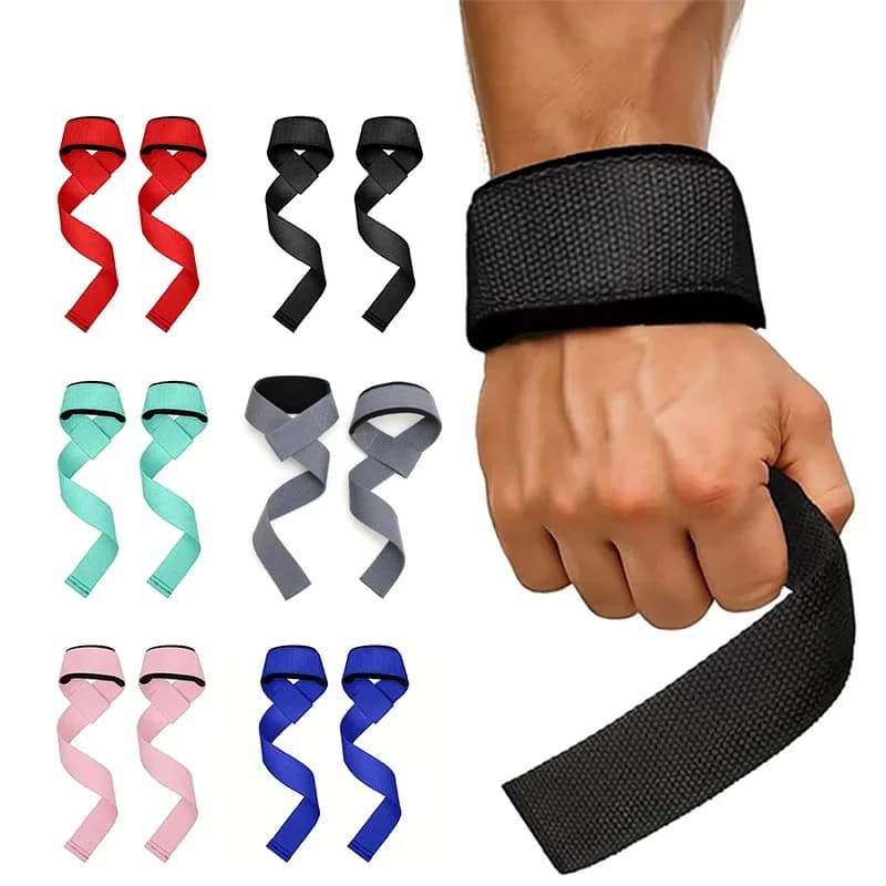 1 paio di cinghie da sollevamento per palestra, guanti fitness antiscivolo, fasce di supporto per polsi per allenamento di sollevamento pesi e powerlifting