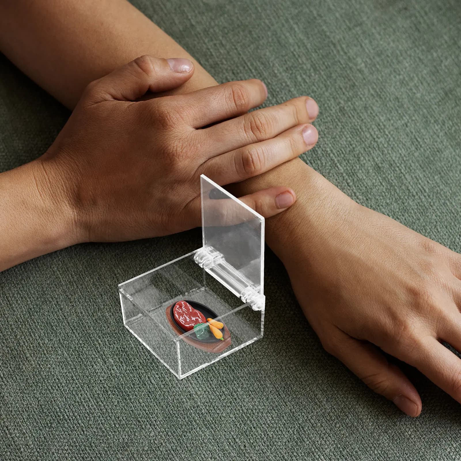 Clear Acrylic Flip Top Display Box Transparent Mini Case for Jewelry Collectibles Desk Organization Home Office Storage