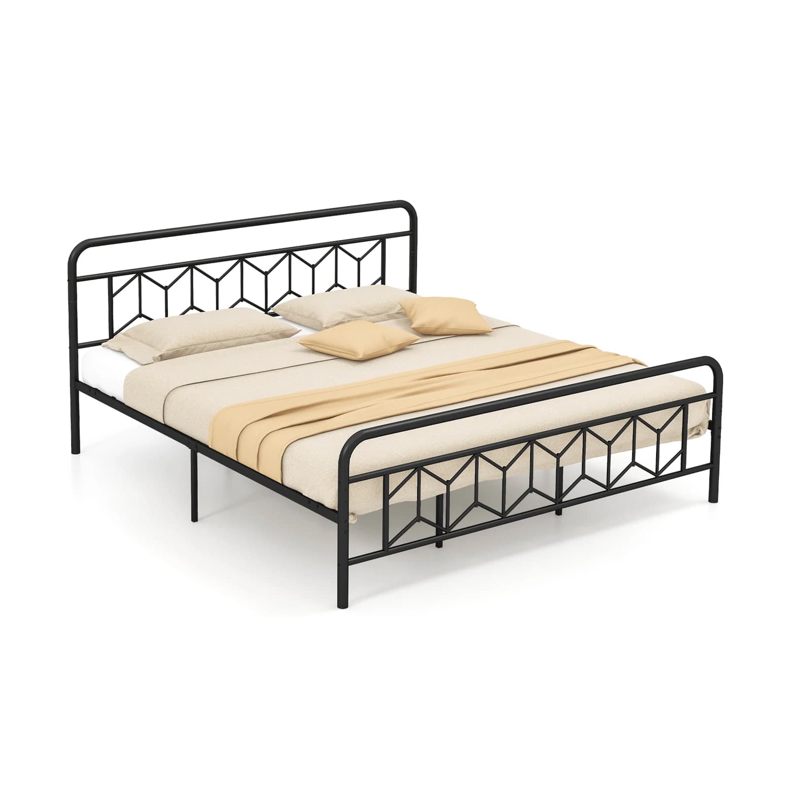 Base per materasso King Size con testiera 12. Deposito sotto il letto da 5".