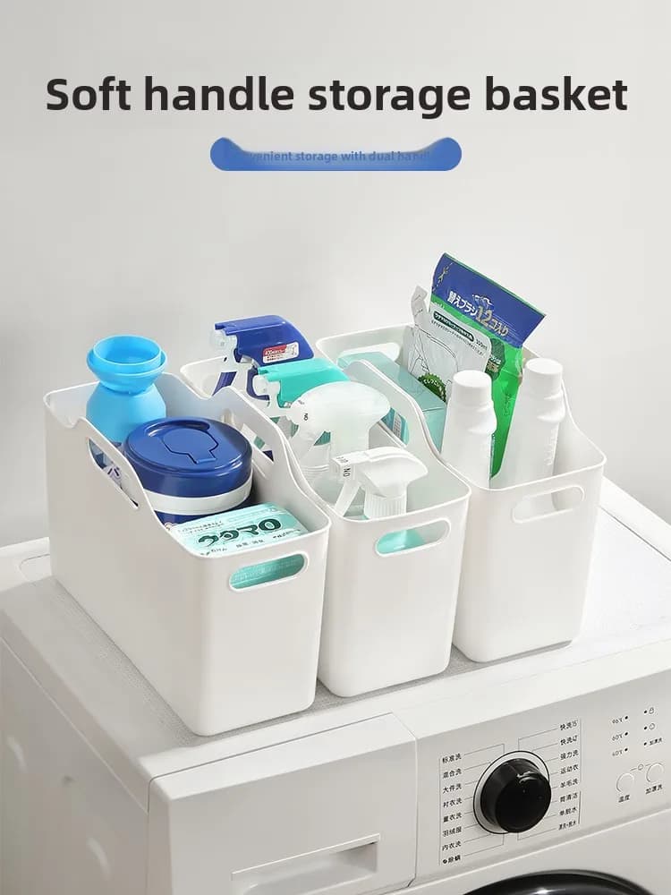 Contenitore portaoggetti rettangolare in plastica Batoom per cucina, bagno e casa - Cesto organizer multiuso