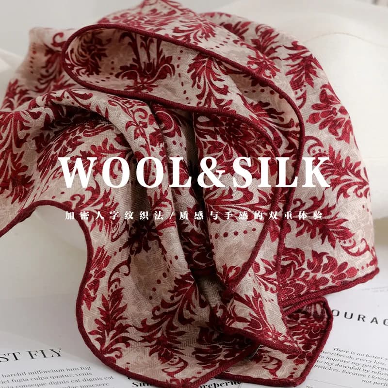 70% lana 30% Sciarpa di seta reale per le donne Scialli Avvolge Foulard Sciarpe Pashmina Hijab femminile Bandana bufanda Fazzoletto schals 65 cm