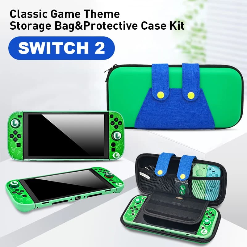 2025 Classic Luig Style Storage Bag for NS Switch 2 Portable Hard Carrying Case Shell Cover for NS Switch 2 Game Accessories