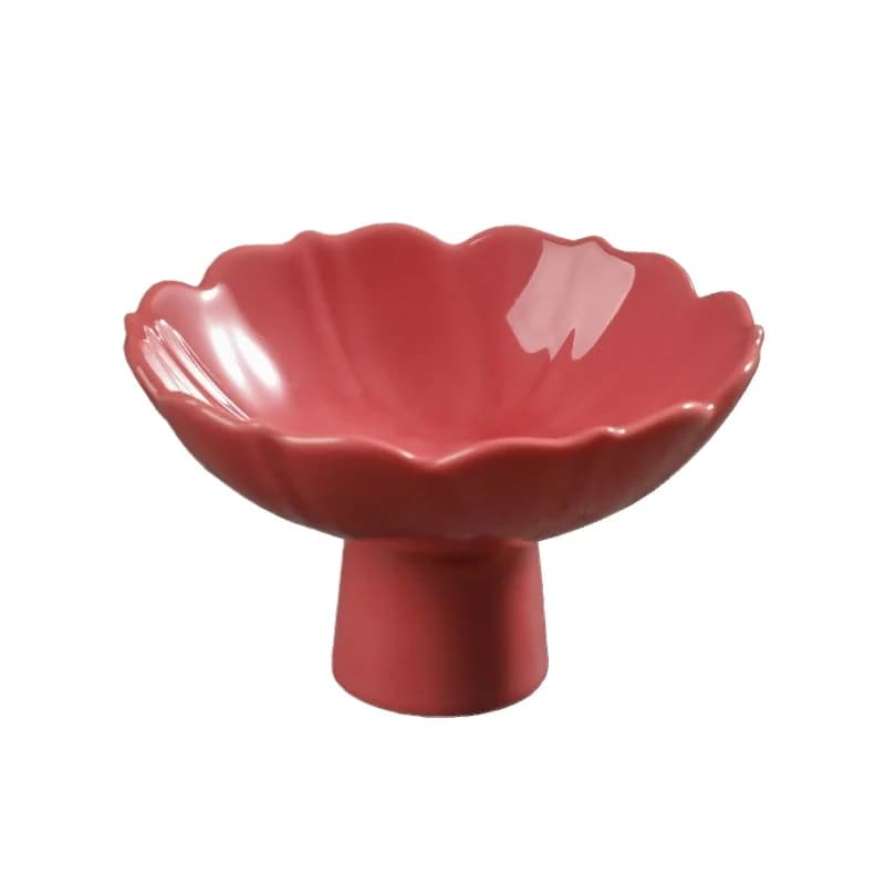 New Chinese Style Tall Ceramic Plate, Multipurpose Tray for Fruit Dried Fruits Snacks and Wedding Cake Display