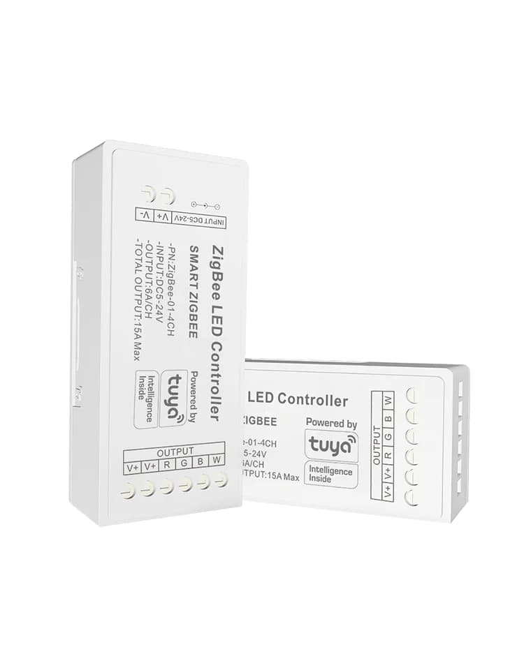 Tuya Zigbee LED Controller Smart APP RGBCCT 15A 5-24V Durata 12V 180W Alexa 5CH RGBCW Temperatura di colore LED Strip Controller