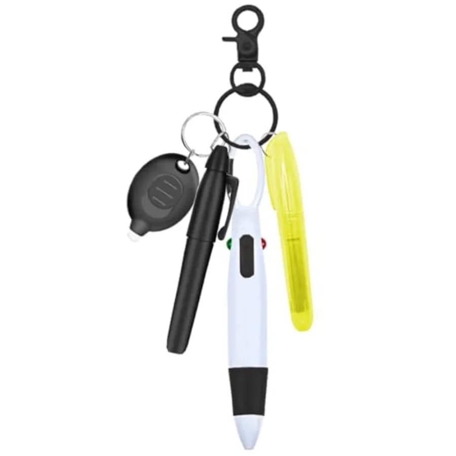 Set di Penne per Infermieri, Penna con Porta Badge, Include Evidenziatore, Pennarello Permanente, Torcia LED Portachiavi, Penna a Sfera e Portachiavi per Infermieri