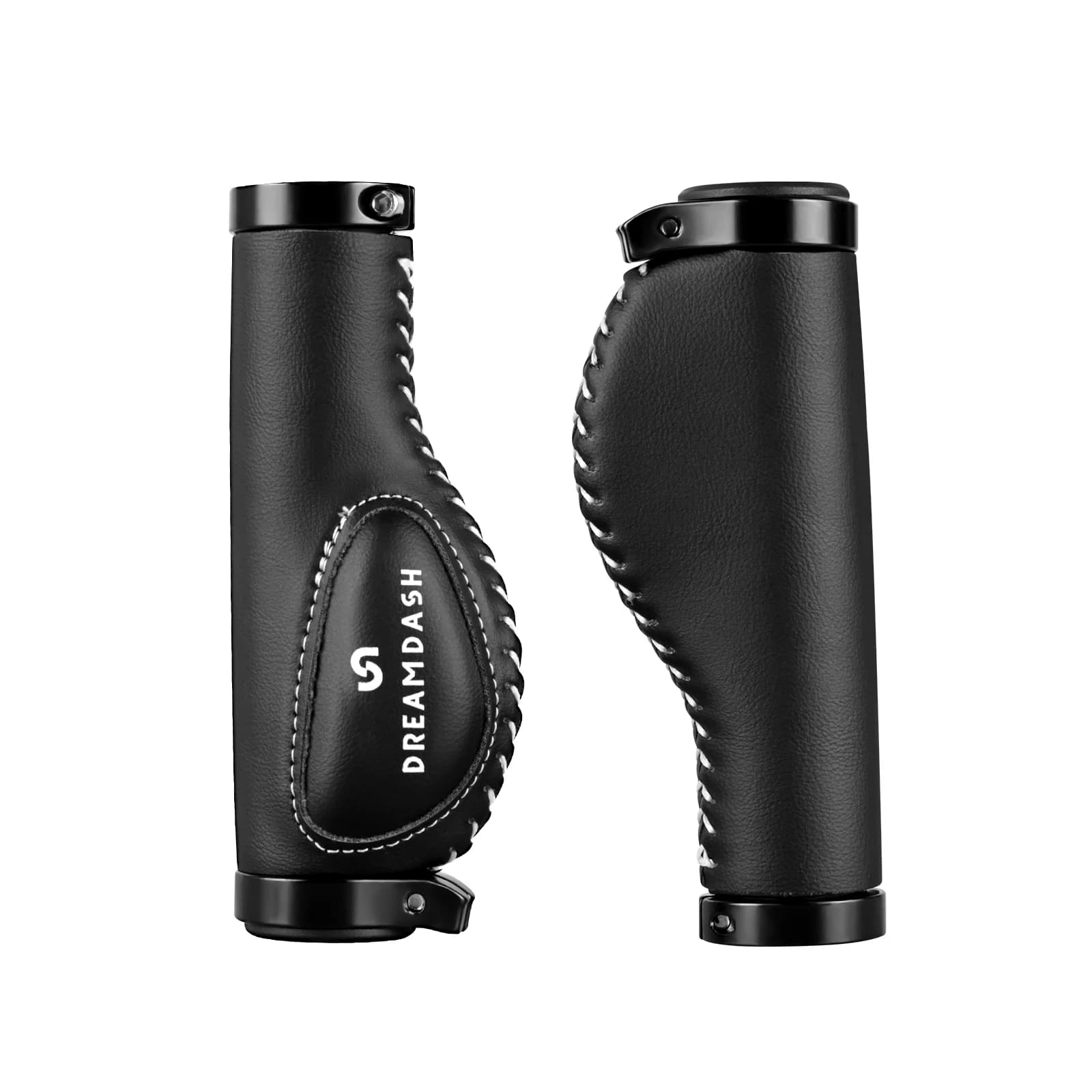 Ergonomic Bicycle Handlebar Grips MTB Mountain Bike Locking Grips Soft Memory Foam Microfiber Leather Handle Bar Cover Double Aluminum Alloy Lock Ring Anti Slip Shock Absorbing Comfort Grip with Bar End Plugs Cycling Accessories