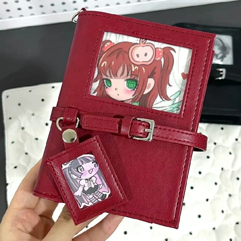 A7 Loose Leaf Binder Notebook Clear Cover Kawaii Pocket Journal Planner for School Students Stationery