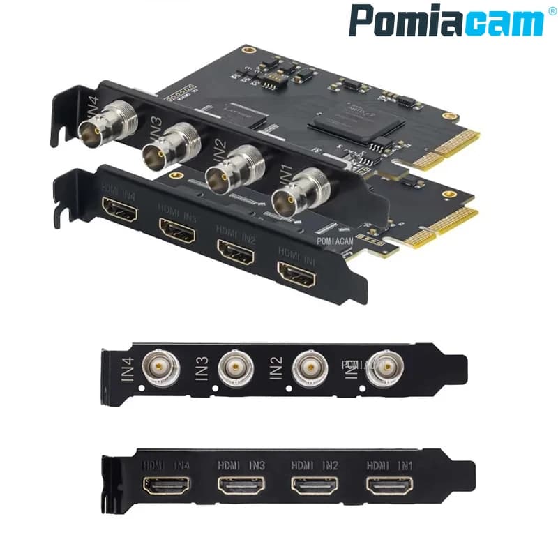 Scheda di acquisizione PCIe a 4 canali HDMI 1080P60, supporto multi-dispositivo per streaming live e registrazione su Windows e Linux