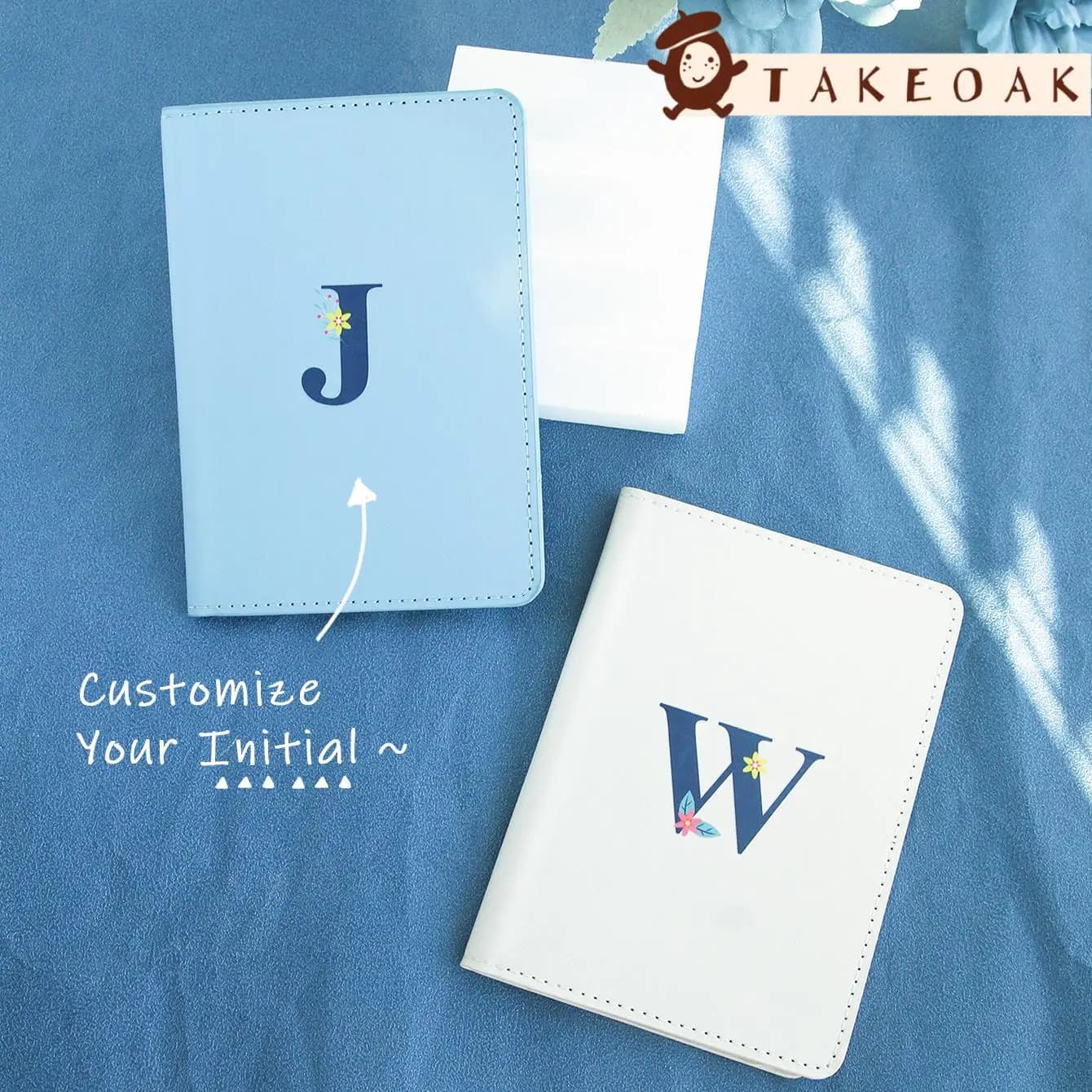 Personalized Custom Floral Letter Passport Cover Soft Pu Leather Travel Passport Holder Custom Monogram Travel Gift