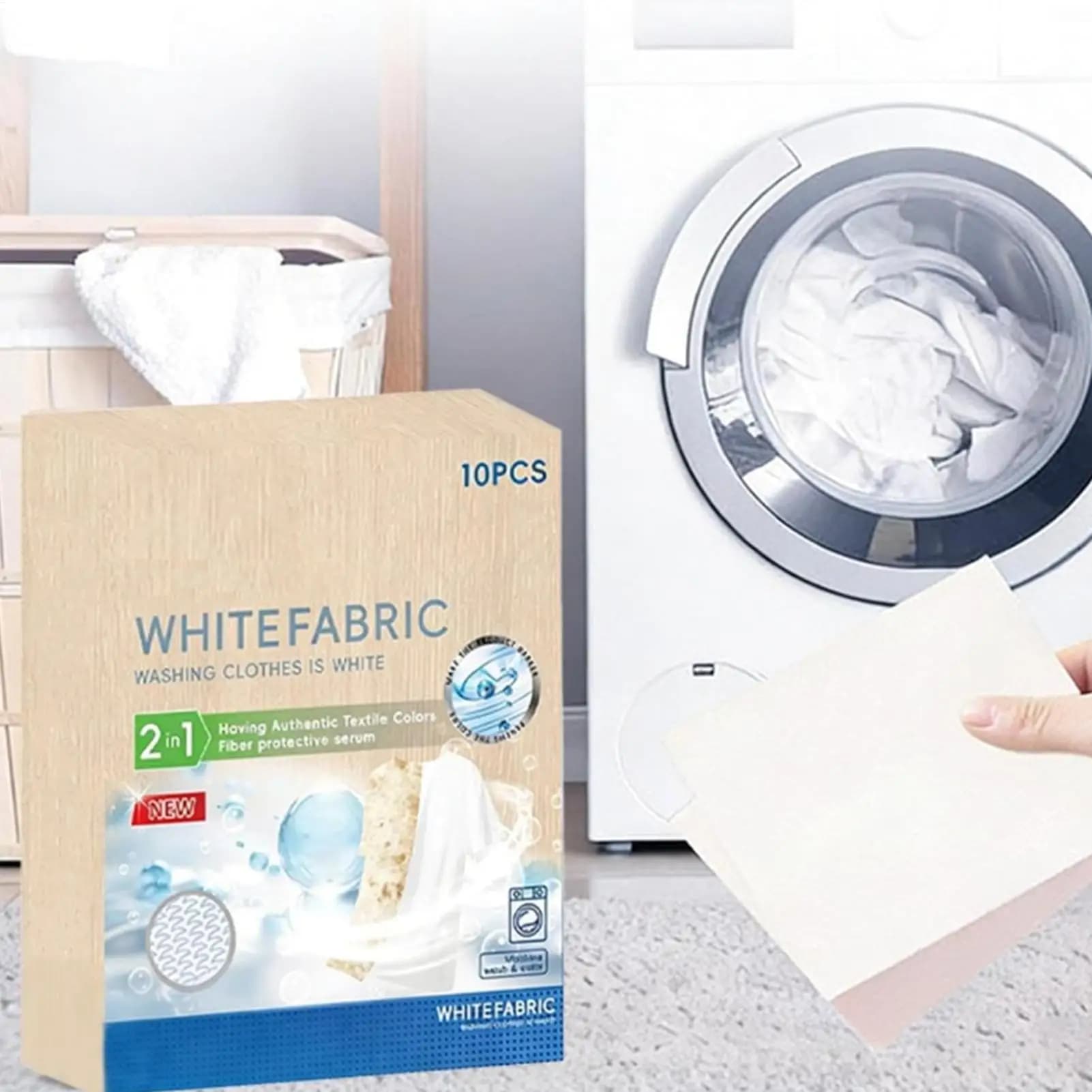 10 Sheets White Fabric Dye Washing Machine Whitener White Dye for Clothes for Cotton Wool Wood Linen Laundry Clothing Shirt